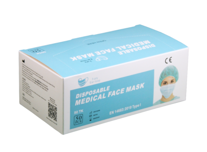 50tk meditsiiniline mask - Tüüp I, klass I  (0,02 € / mask )